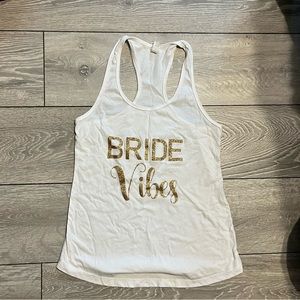 Bride Vibes Tank with gold glitter